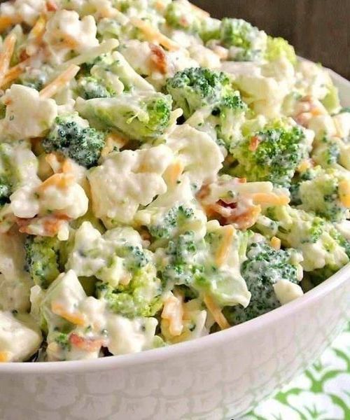 Refreshing Broccoli Cauliflower Salad