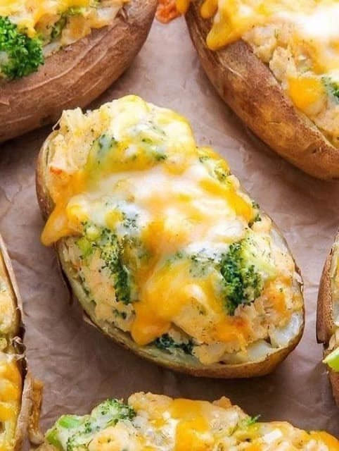 Broccoli & Cheddar Twice-Baked Potatoes!!!