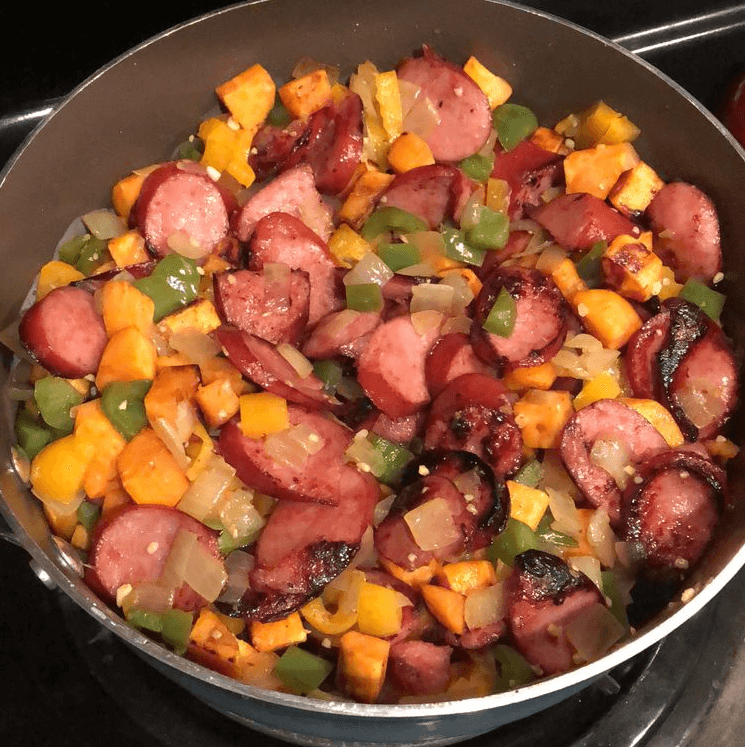 Fried Potatoes and Onions/Peppers with Smoked Sausage!!!