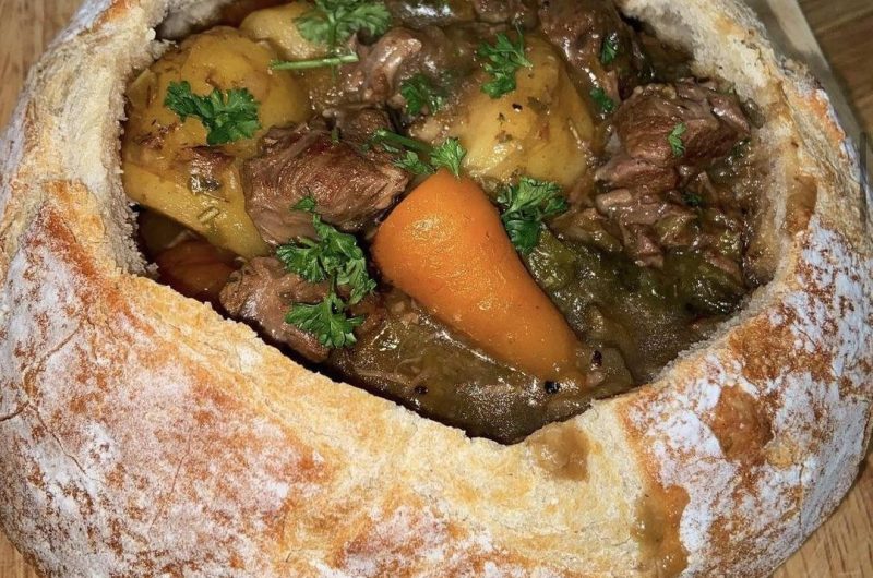 Beef Stew in a Bread Bowl 