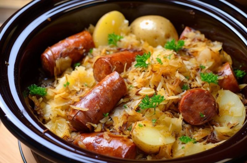 Polish sausage, Sauerkraut and potatoes