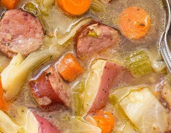 Kielbasa Cabbage Potato Soup