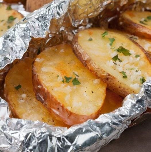 Wrap potatoes in tin foil and put in crock pot
