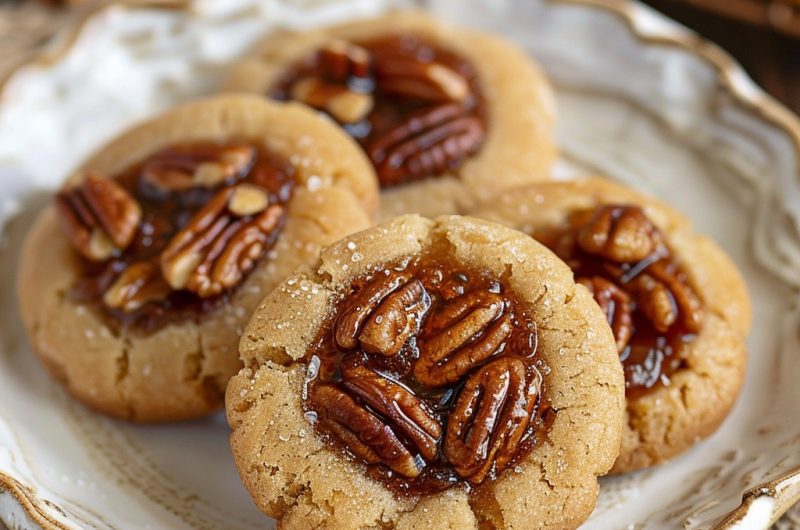 Pecan Pie Thumbprint Cookies