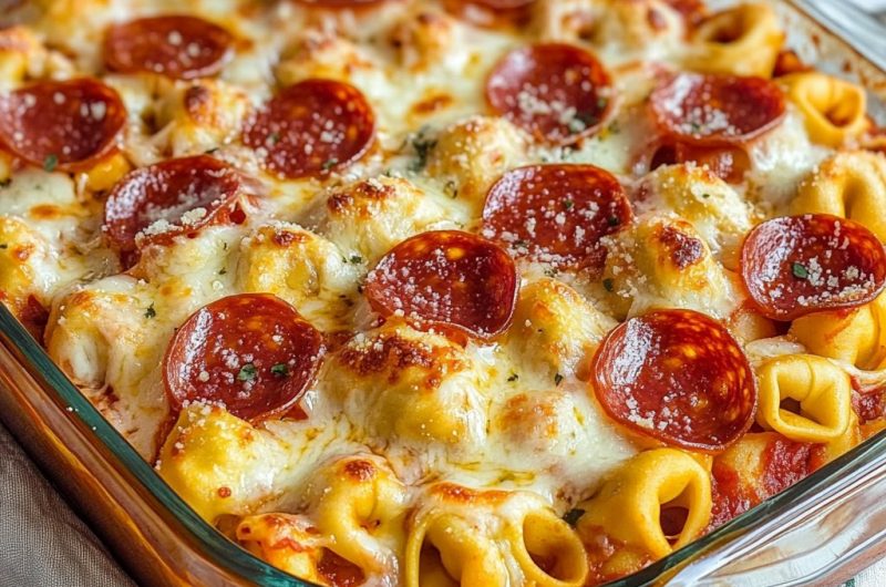 Cheese Tortellini Pepperoni Pizza Casserole 3695