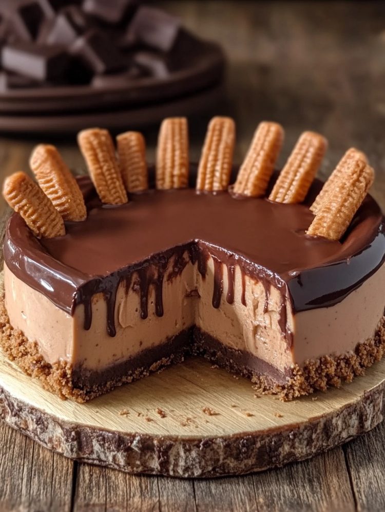 No Bake Chocolate Fingers Cheesecake