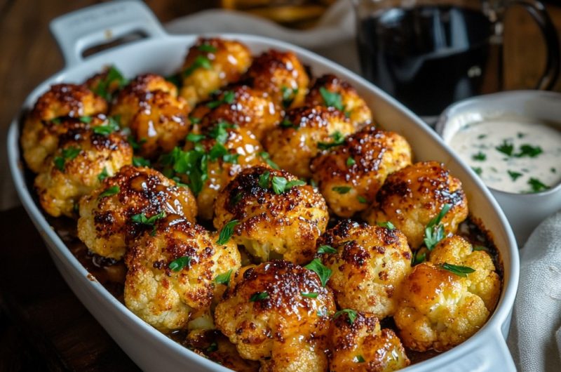 Sweet and Savory Glazed Baked Cauliflower