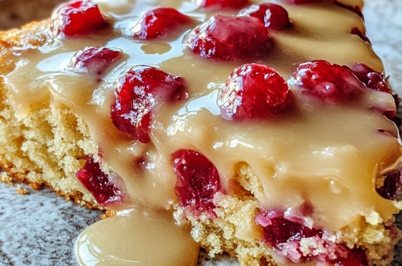 Rhubarb Cake with Butter Sauce