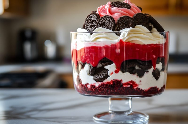 Oreo Mocha Red Velvet Cheesecake Trifle