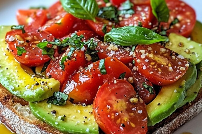 Avocado, Tomato, and Basil Bruschetta