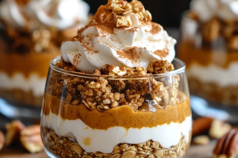 Pumpkin Pie Overnight Oatmeal Parfaits