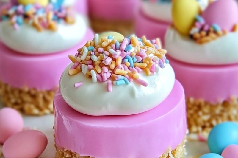 Easter No-Bake Mini Cheesecakes