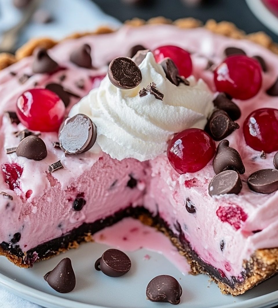 Cherry Chocolate Chip Ice Cream Pie