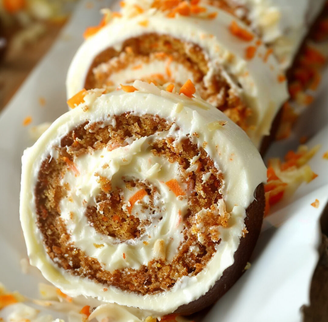 Carrot Cake Roll with Cream Cheese Frosting Filling