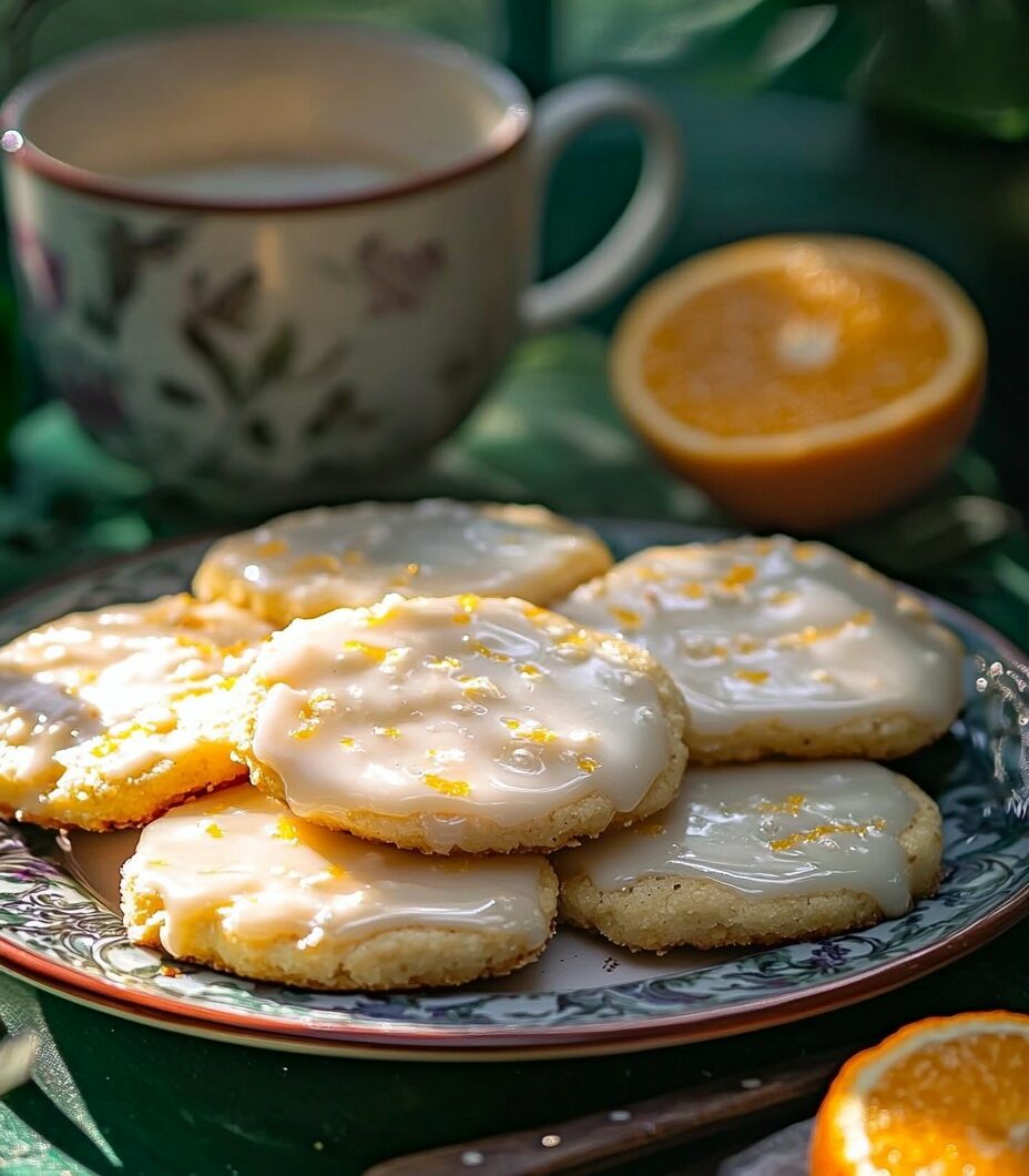 Cardamom Shortbread Cookies with Orange Glaze