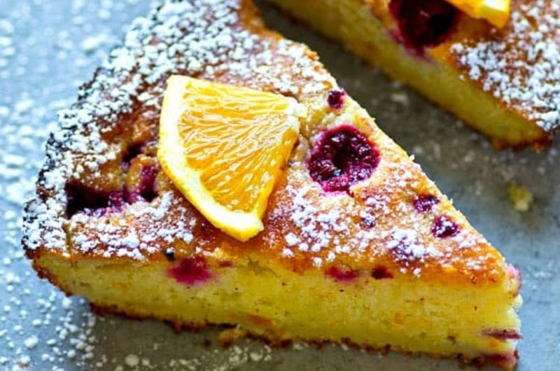 Raspberry Orange Ricotta Cake