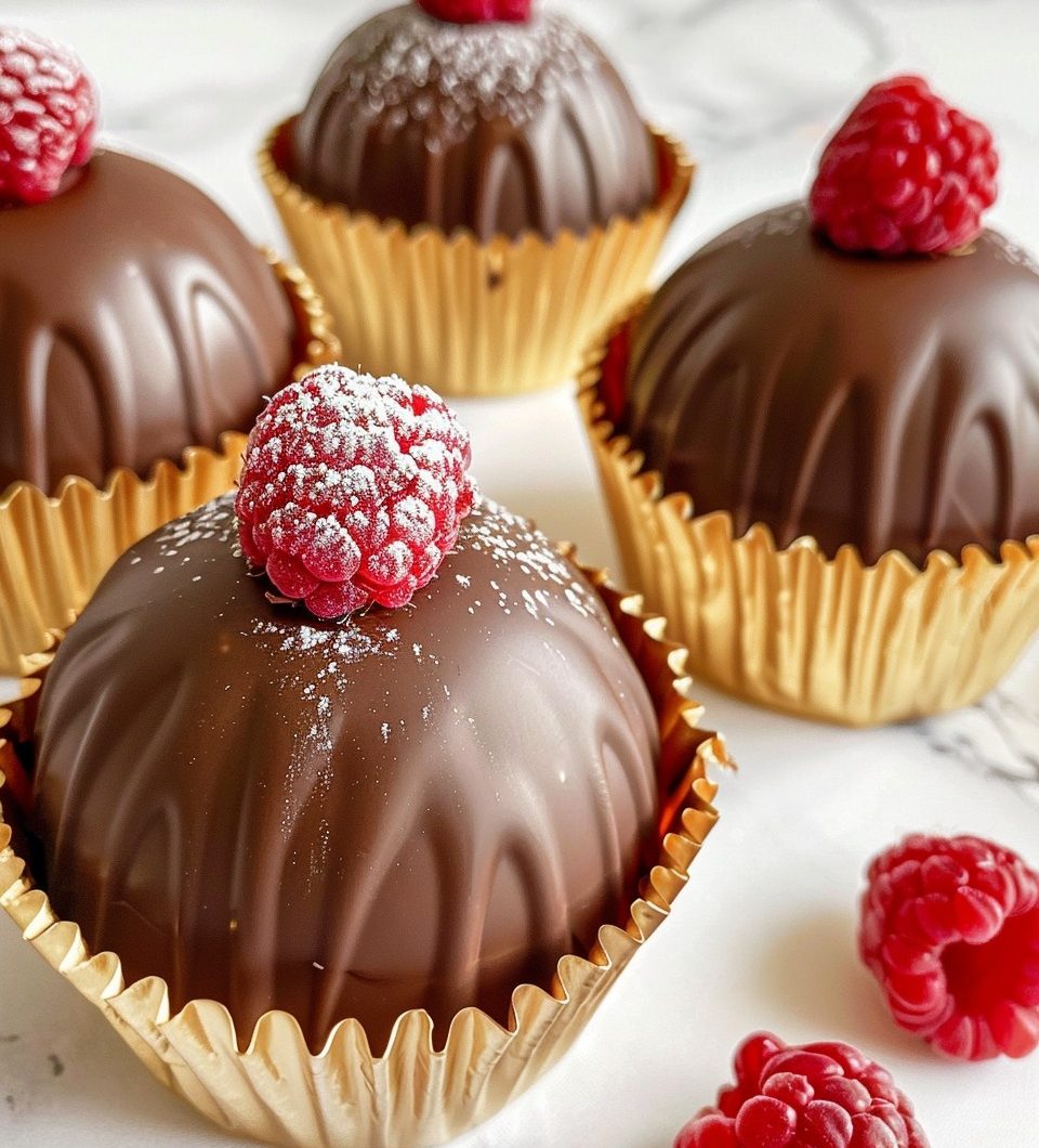 Raspberry Chocolate Mousse Bombs