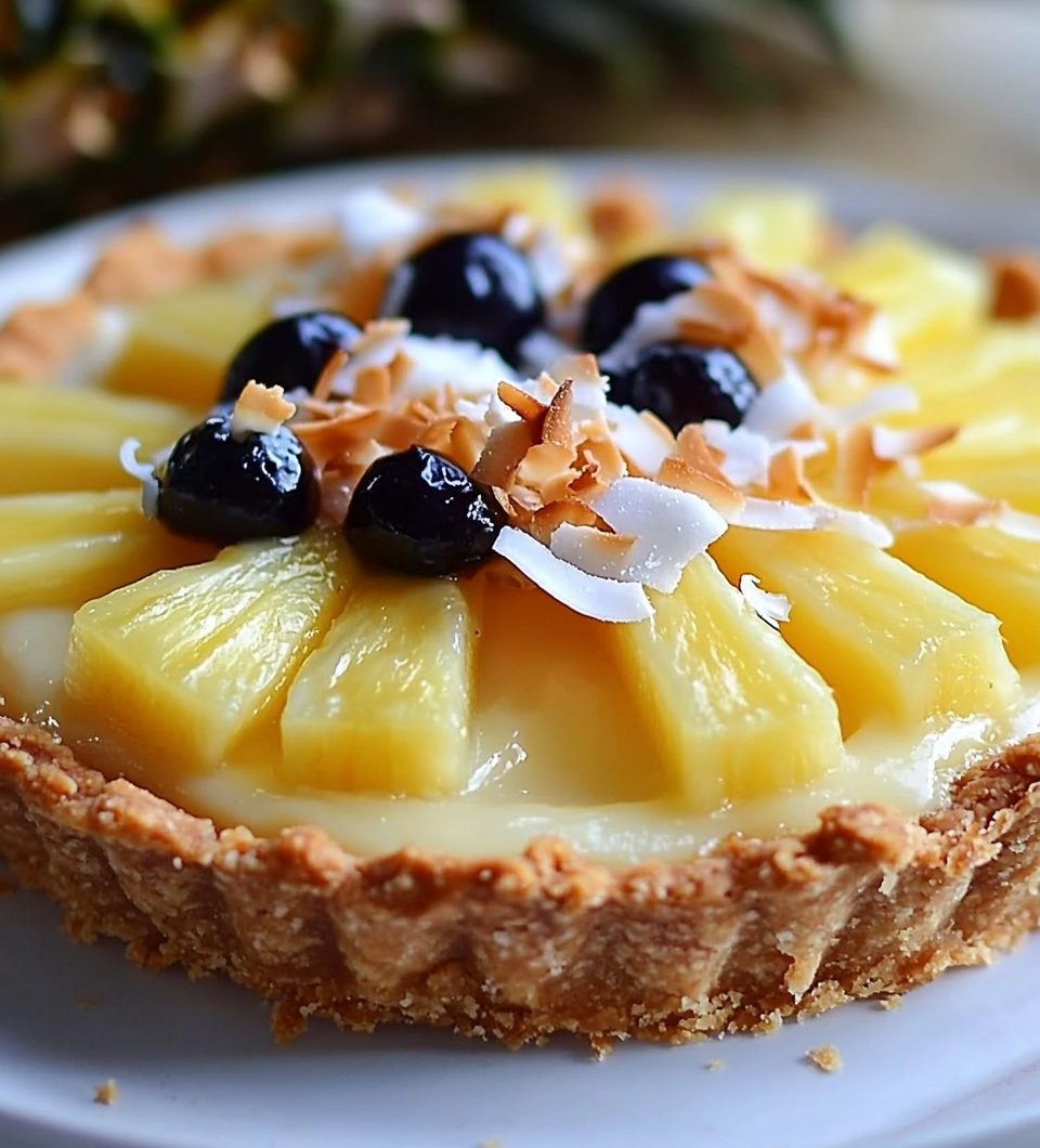 Elegant Pineapple Coconut Tart