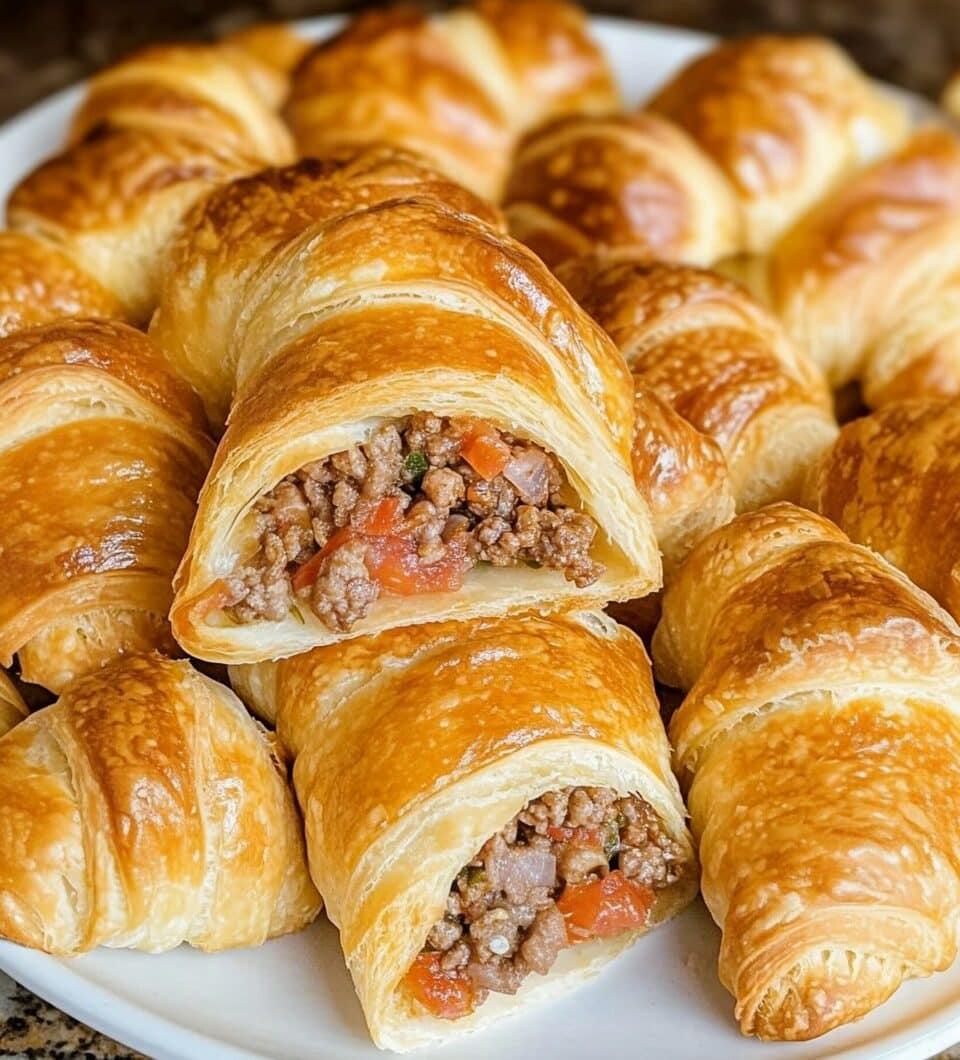 Rotel Ground Beef & Cream Cheese Crescents