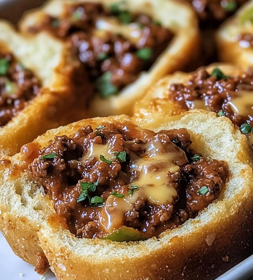 Garlic Bread Cheesy Sloppy Joe Bake