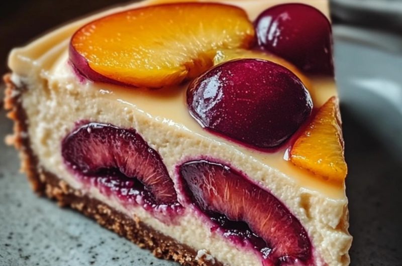 Peach Plum No-Bake Cheesecake