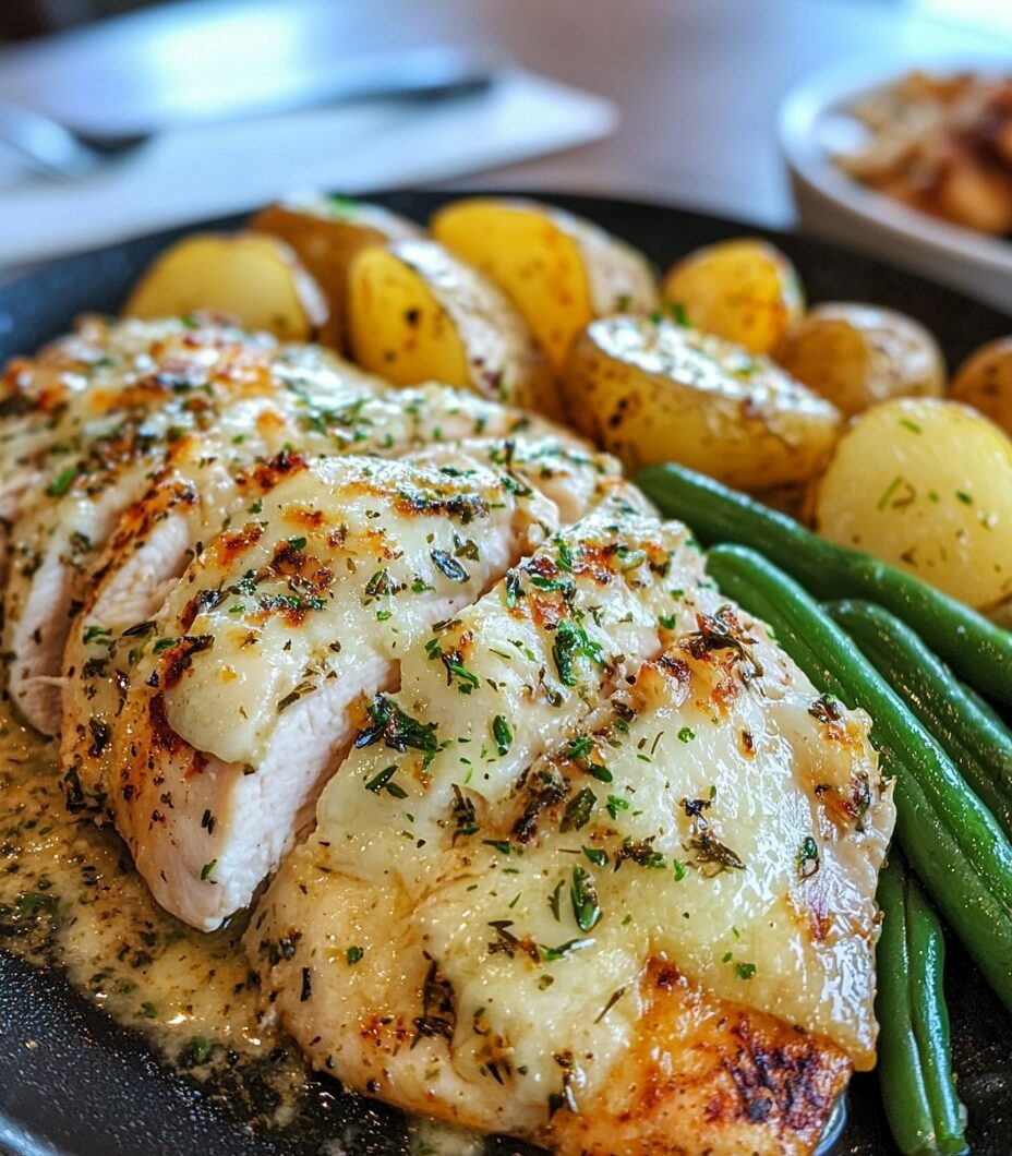 One-Pan Garlic Herb Chicken with Potatoes & Green Beans
