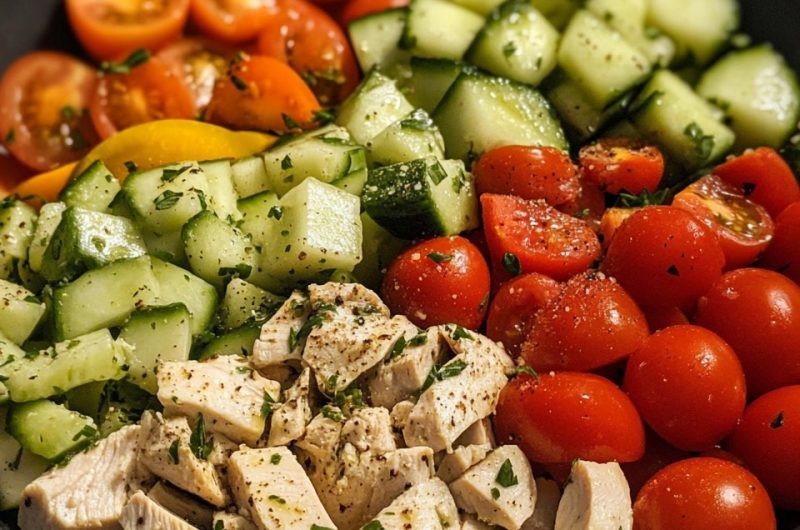 Cucumber, Tomato, and Chicken Salad