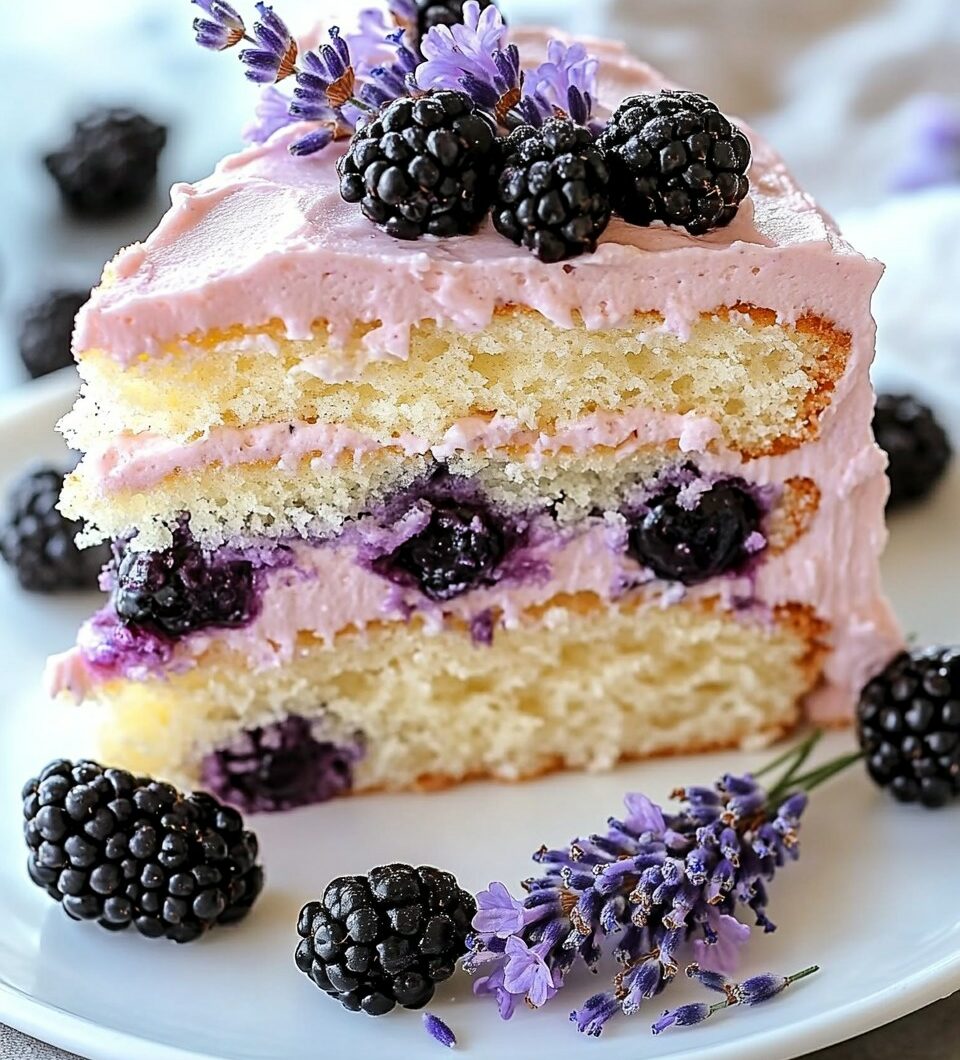 Blackberry Lavender Cream Cake Recipe