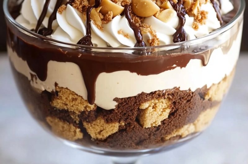 Peanut Butter Fudge Brownie Trifle