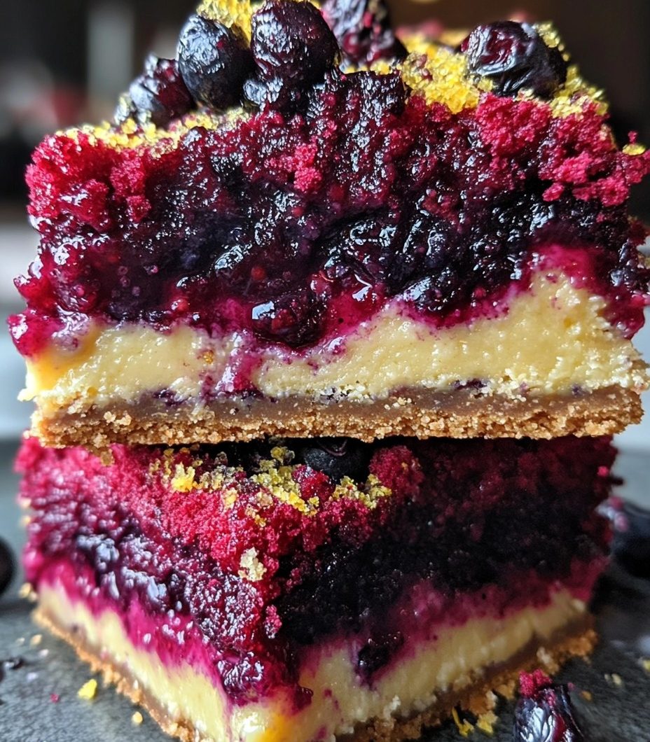 Luscious Lemon Blueberry Cheesecake Bars