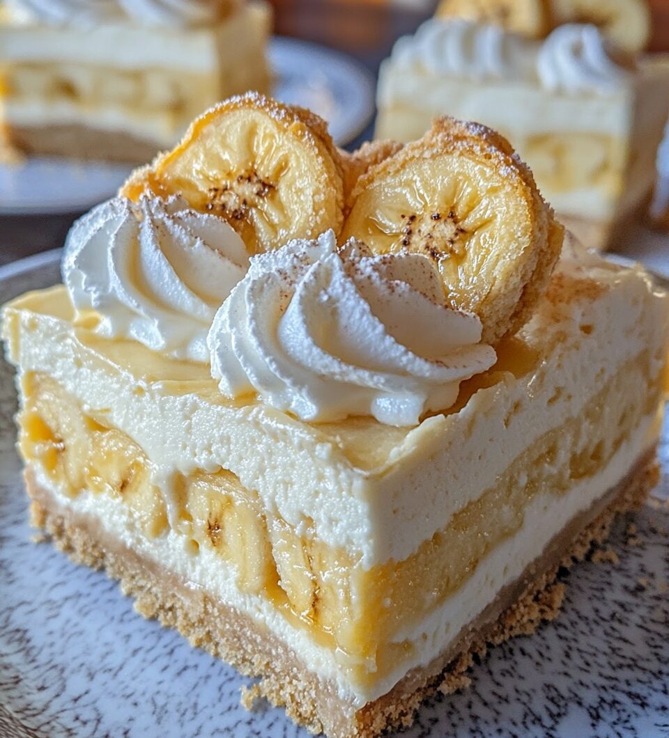 Heavenly Banana Pudding Cheesecake Bars Recipe