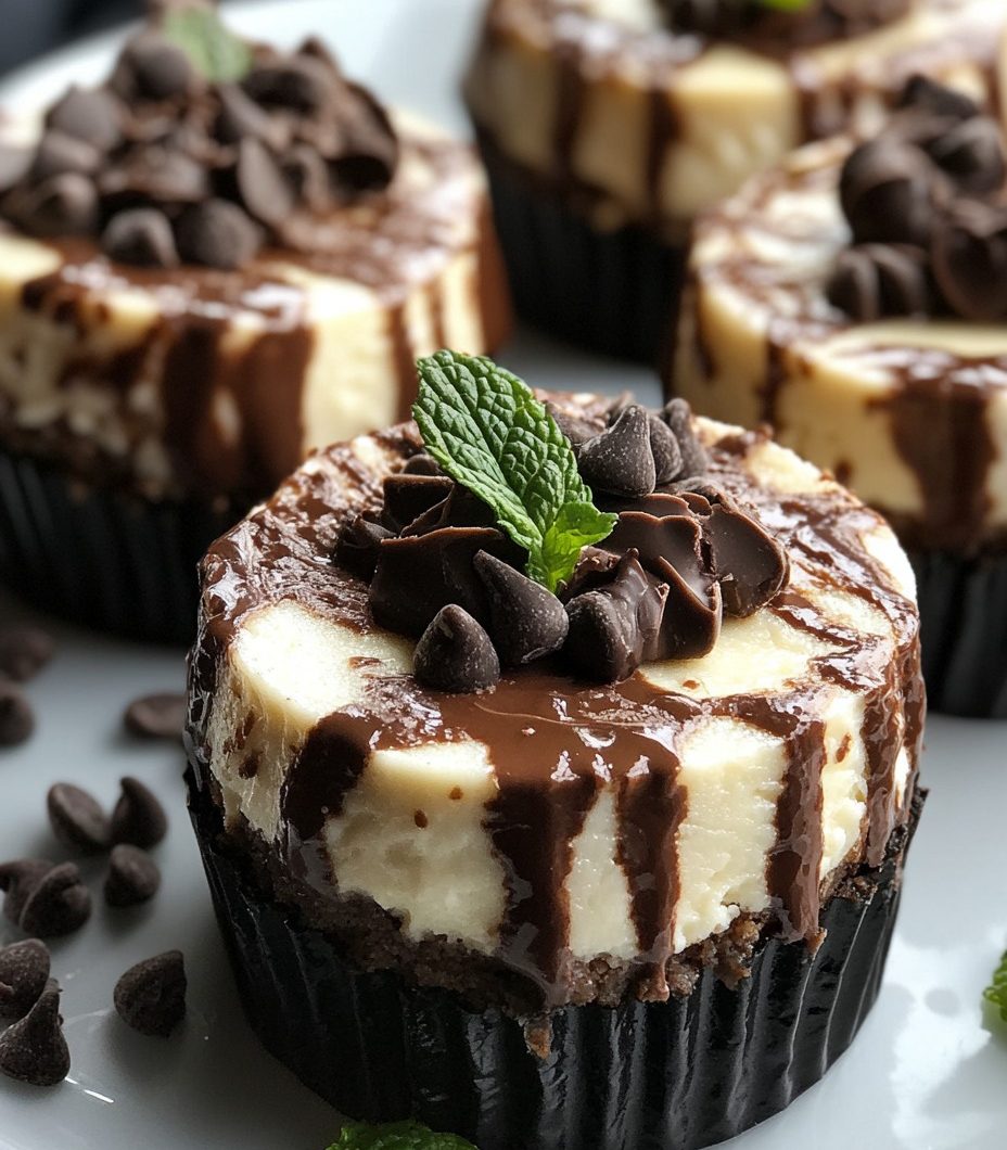 Mint Chocolate Swirl Cheesecake Bites