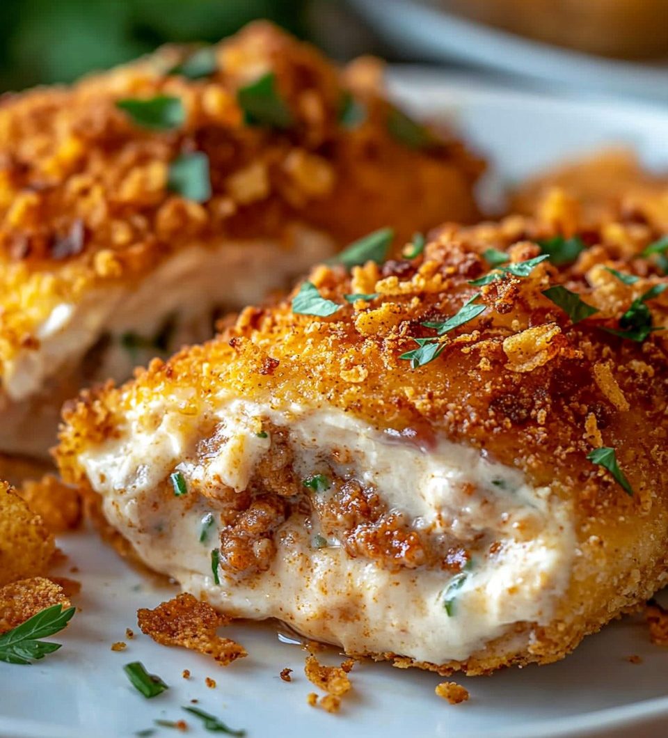 Cream Cheese and Beef Stuffed Doritos Chicken