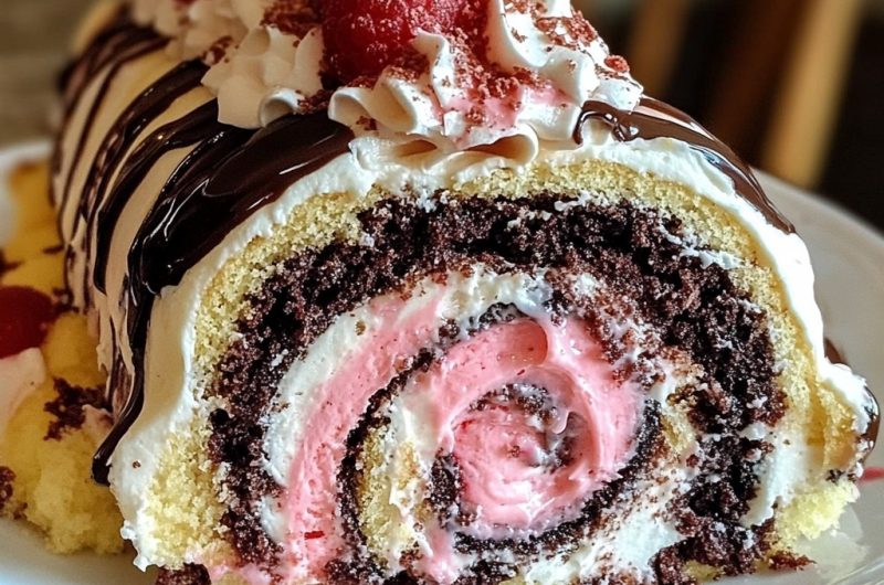 Homemade Neapolitan Millionaire Roll Cake