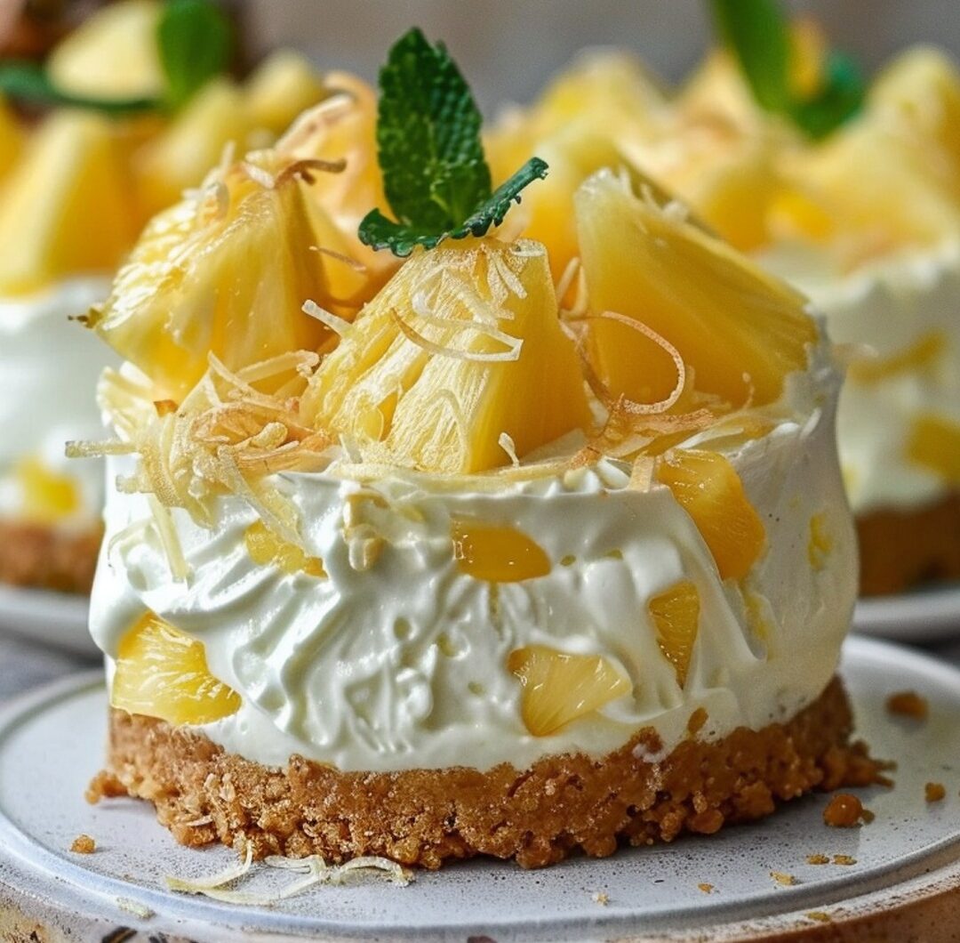 Refreshing No-Bake Pineapple Mousse Cheesecake