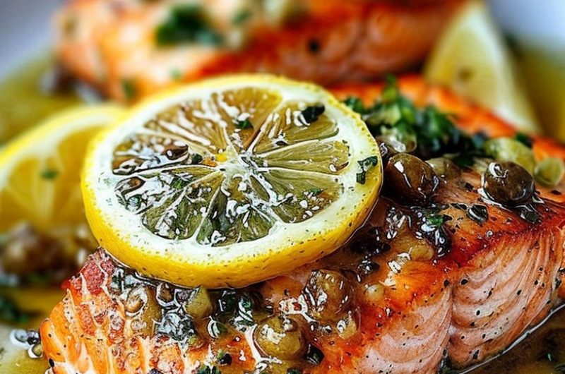 Salmon Piccata with Lemon Butter Sauce