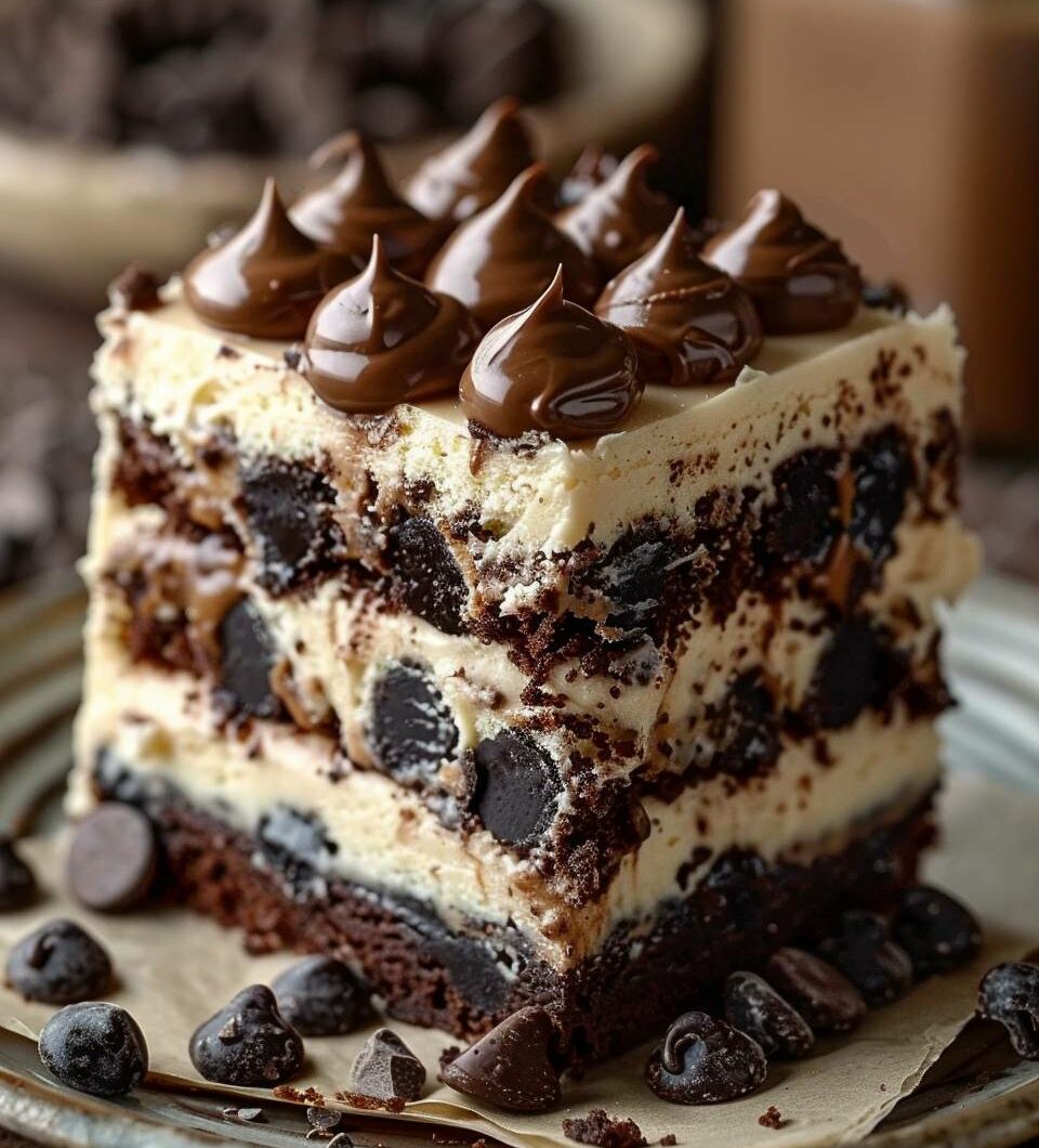 Cookie Dough Brownie Cake