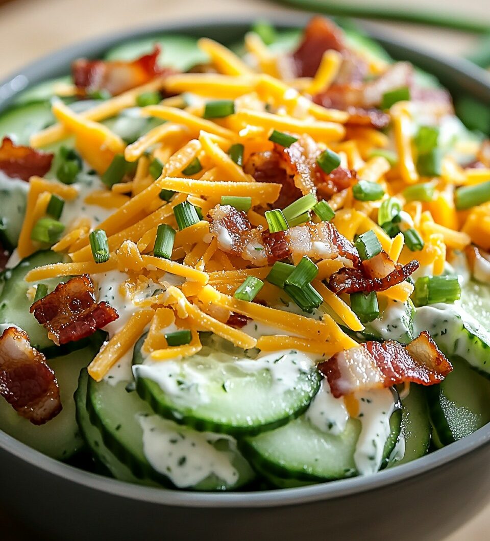 Creamy Cucumber, Cheddar & Bacon Snack Bowl