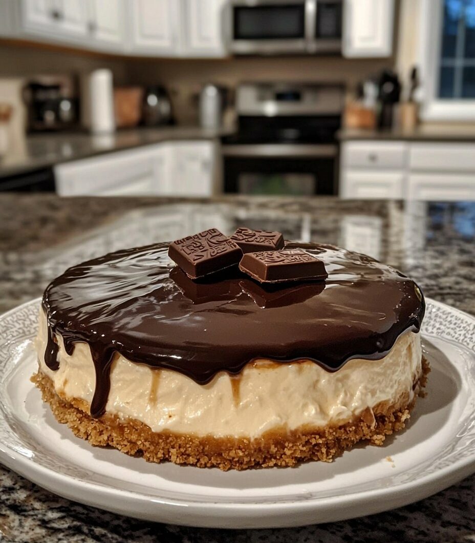 Homemade No-Bake Twix Cheesecake