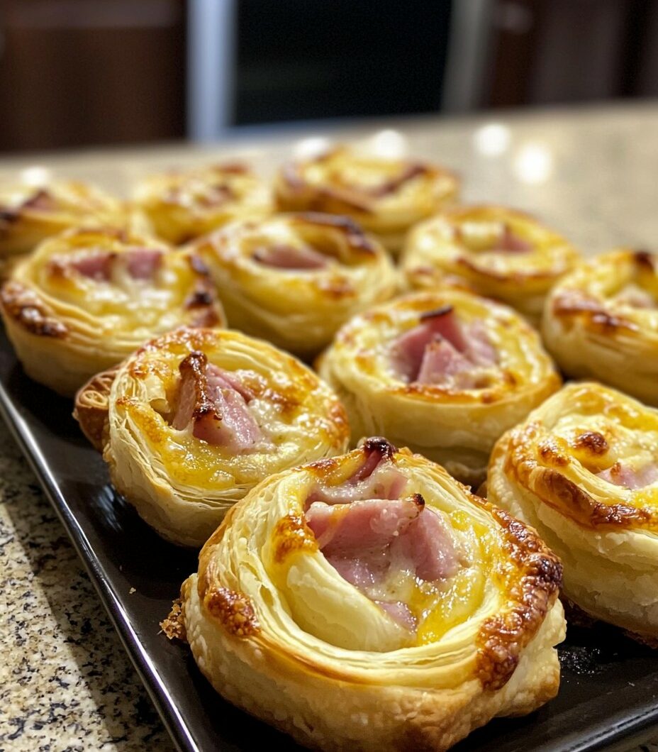 Ham & Cheese Puff Pastry Pinwheels