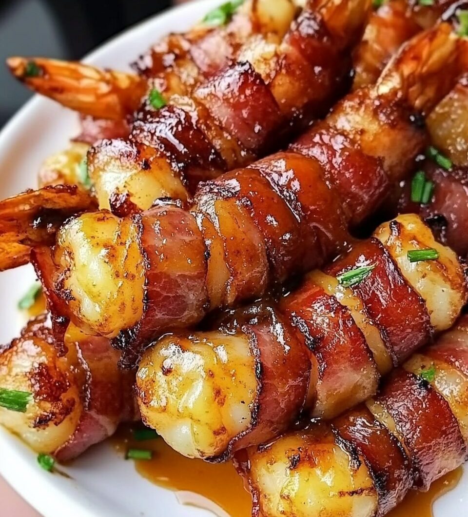 BBQ Bacon Wrapped Egg Shrimp