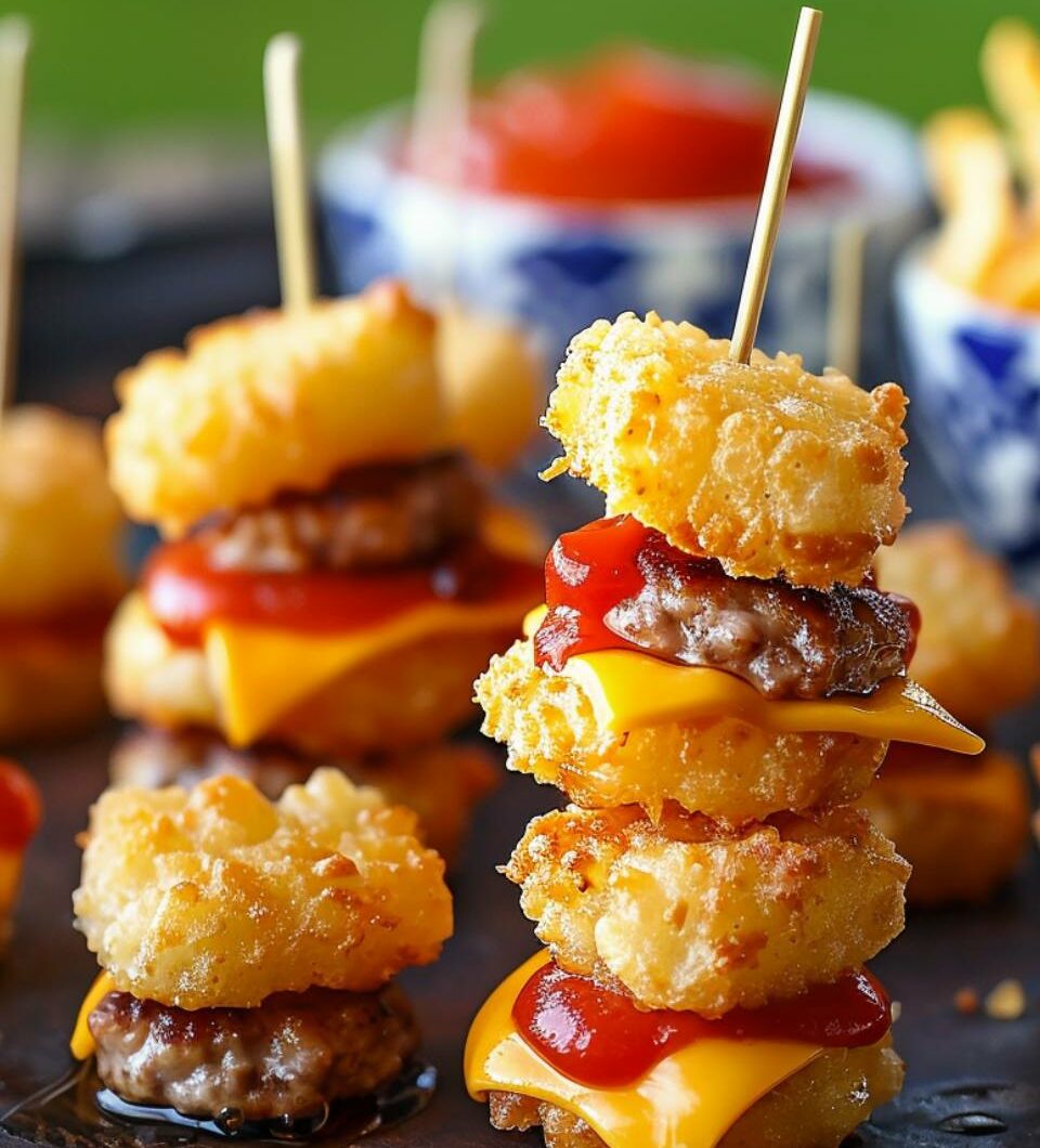 Tater Tot Mini Cheeseburger Bites