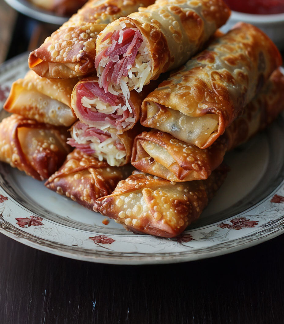 Savory Reuben Egg Rolls