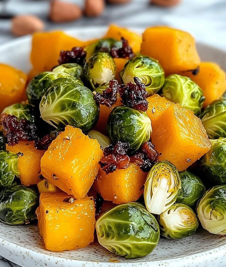 Roasted Butternut Squash & Brussels Sprouts