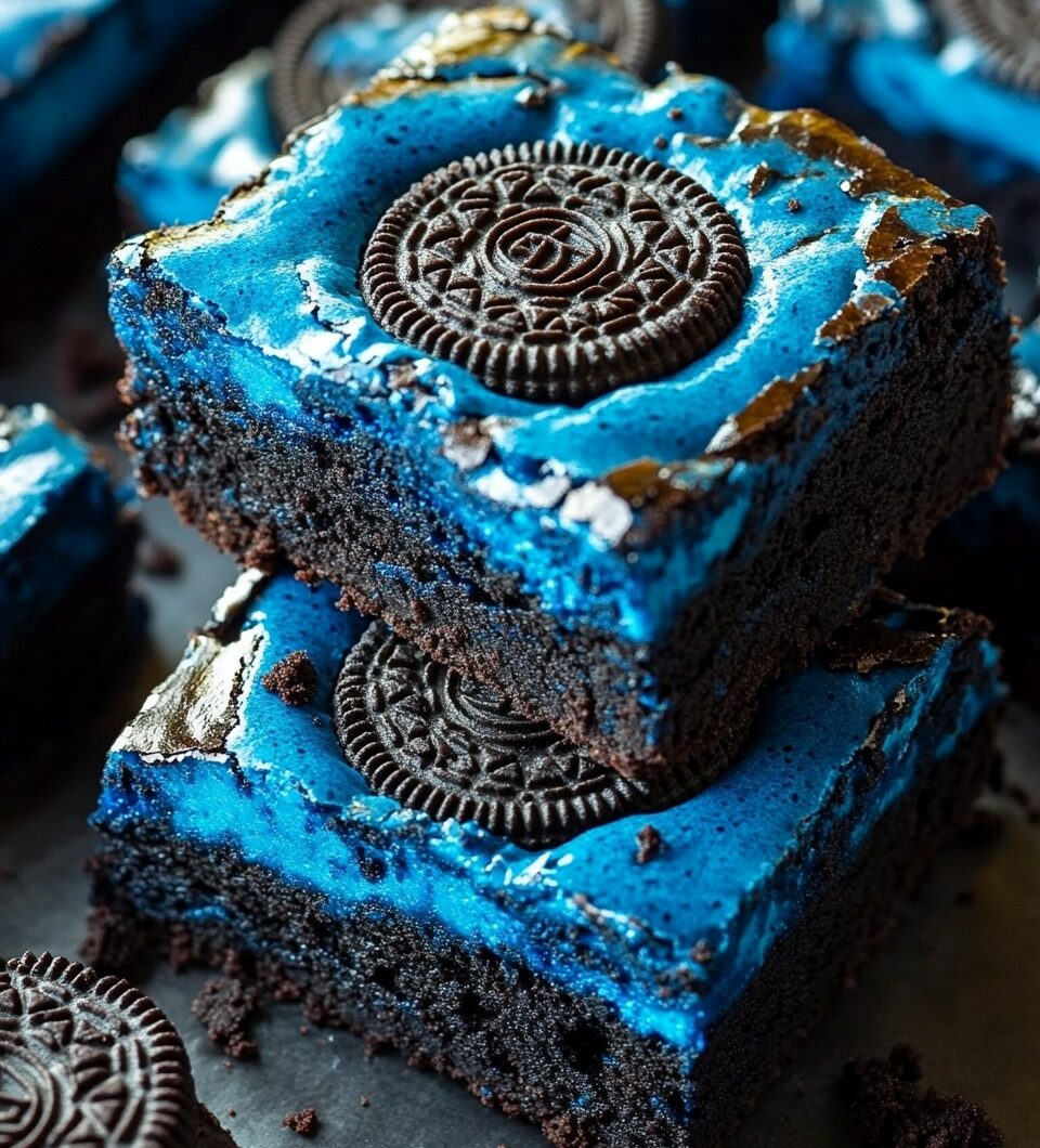Blue Velvet Oreo Brownies