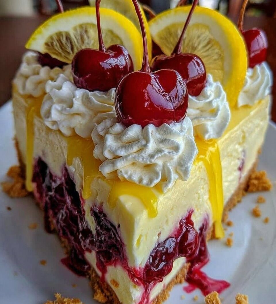 Luxurious Cherry Lemon Cheesecake