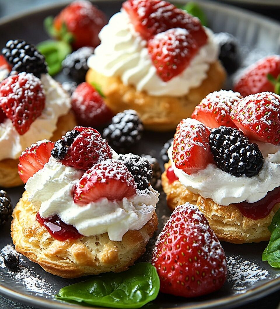 Classic British Strawberries & Cream Puffs