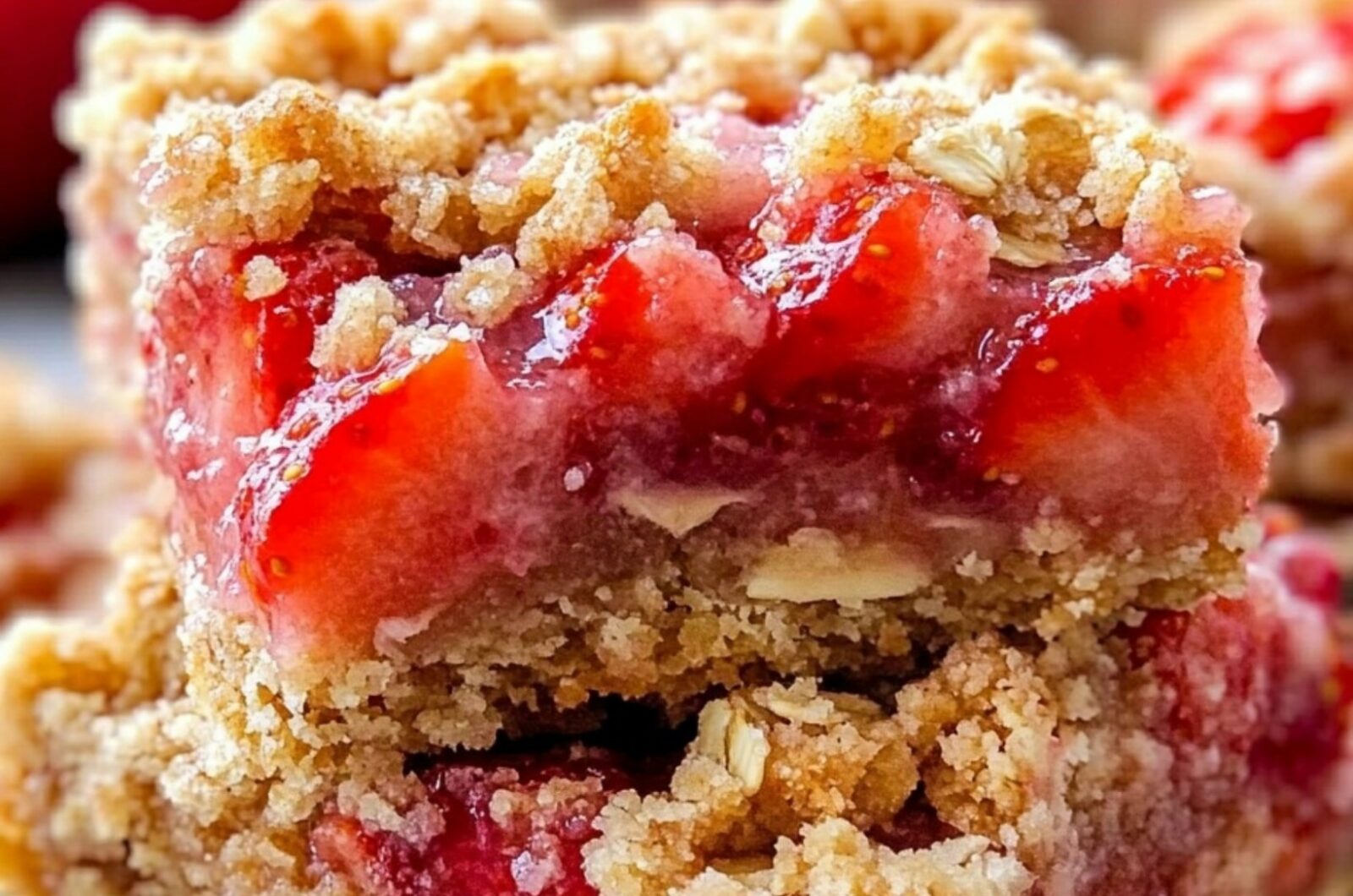 Strawberry Oatmeal Crumble Bars