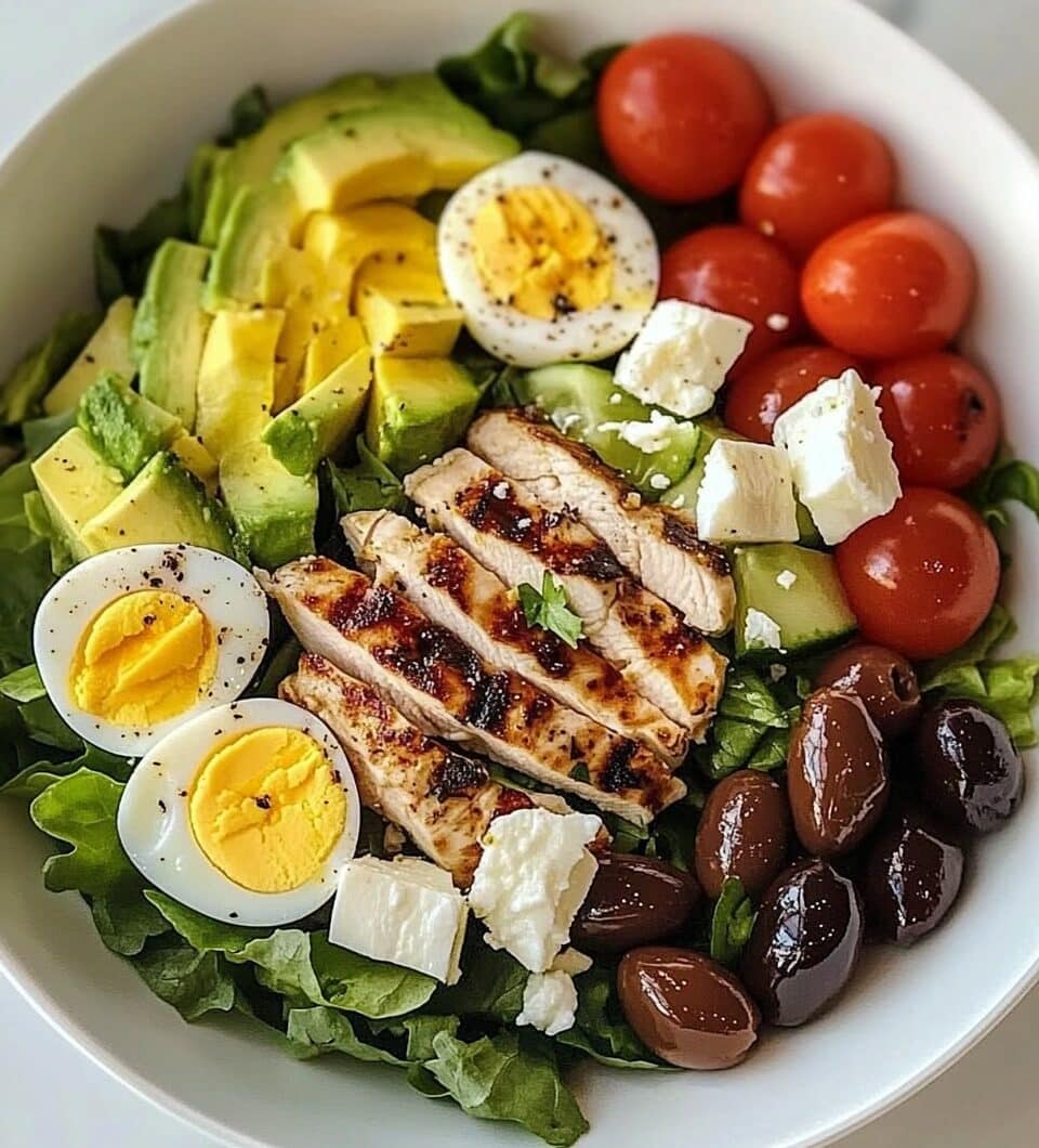 Grilled Chicken & Avocado Mediterranean Salad