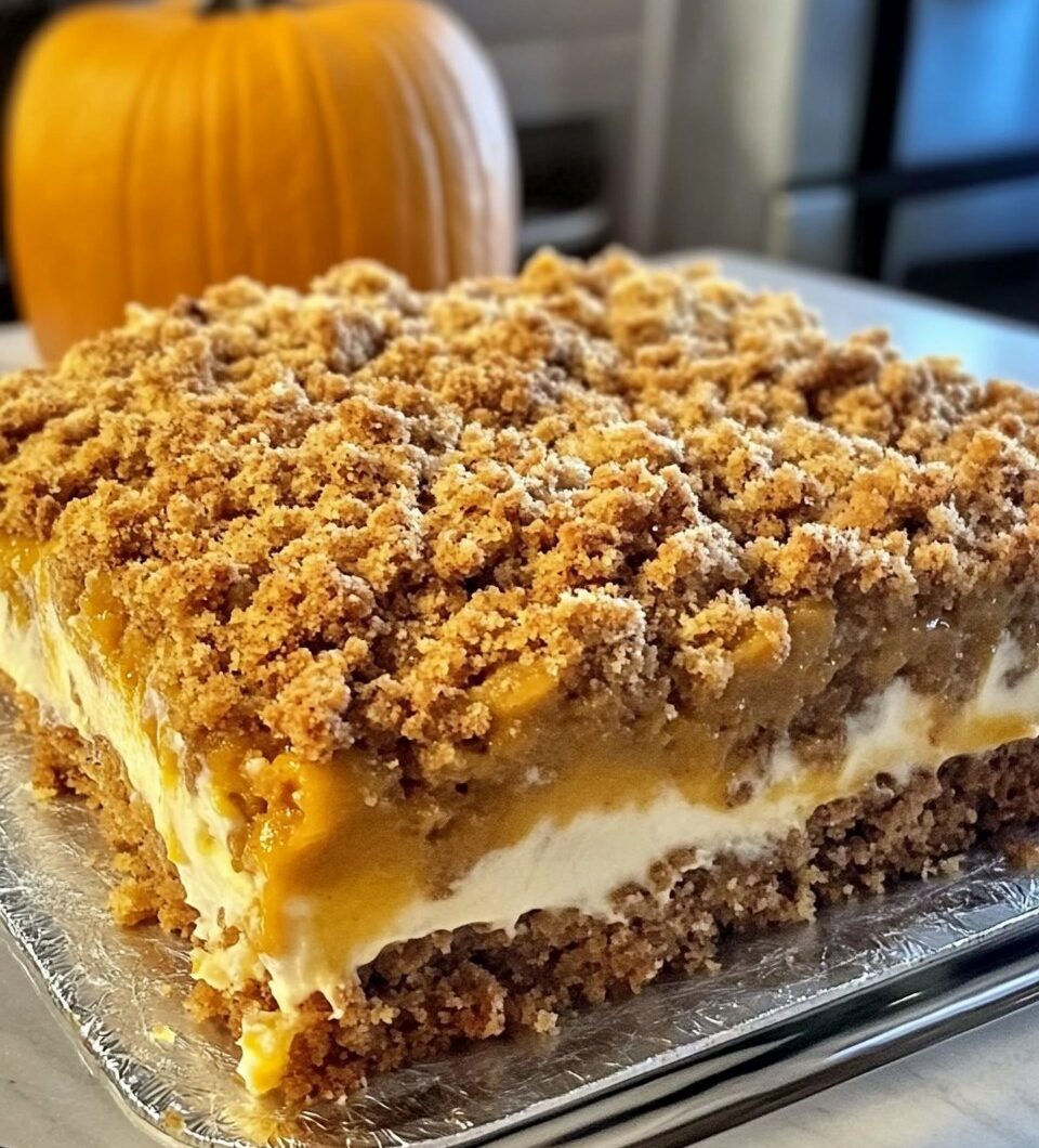 Gooey Pumpkin Crumble Cake